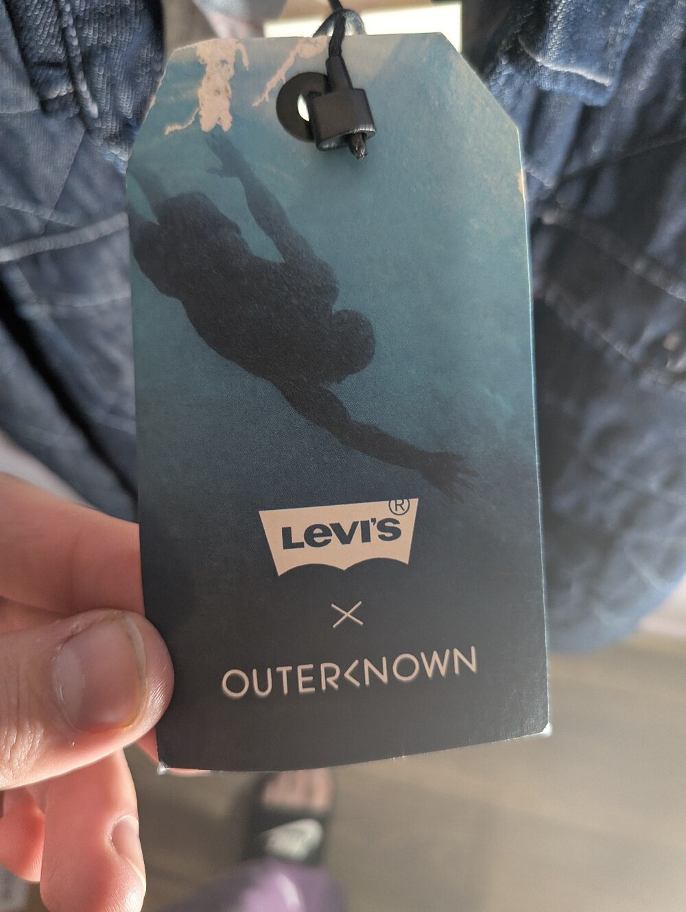 NWT Levi's x Outerknown Quilted Denim Shirt Jacket Medium Deadstock Shacket - Picture 3 of 12